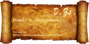Domán Zsuzsanna névjegykártya