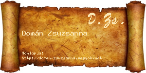 Domán Zsuzsanna névjegykártya